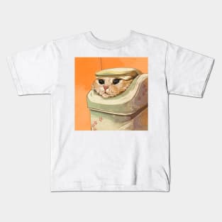 cat lives in trash Kids T-Shirt